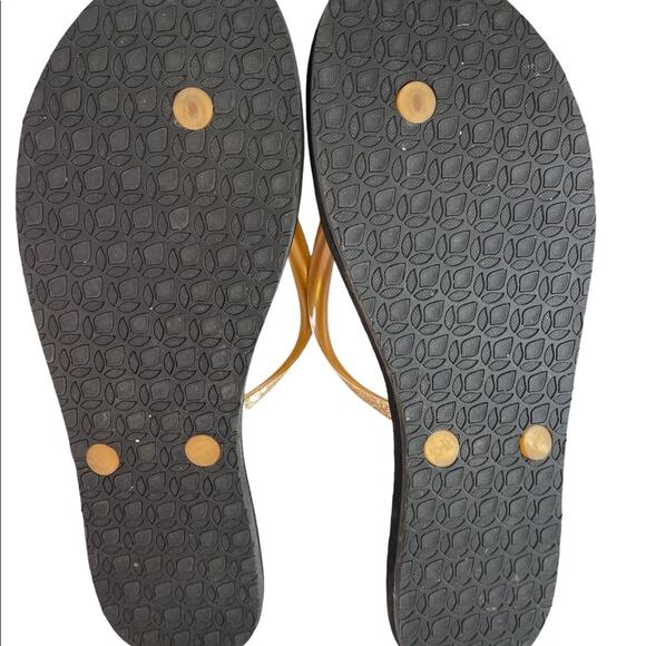 Reef black gold glitter sandals size 10-11 New without tag - Picture 2 of 3